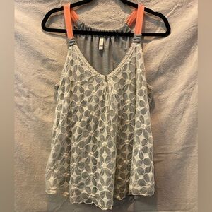 Xhilaration Floral Lace Camisole in Cream and Gray